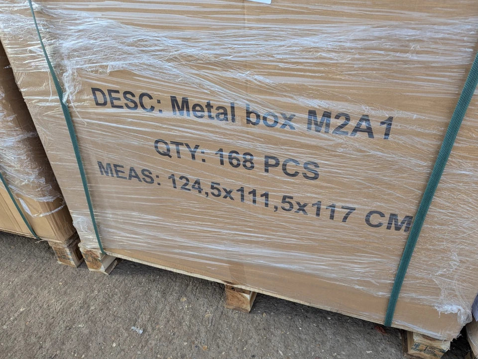 168 x Ammo Box 50 Cal - 1 Pallet - Wholesale Job Lot - NEW