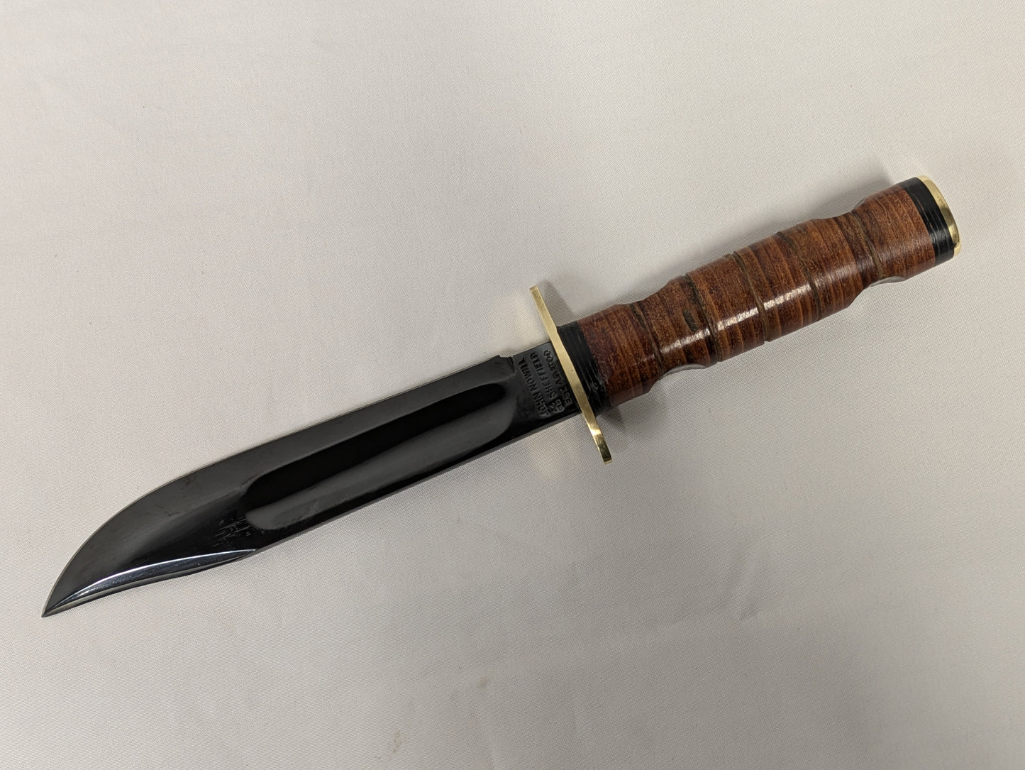 John Nowill & Sons Leather Handle Israeli Army Commando Knife with Sheath