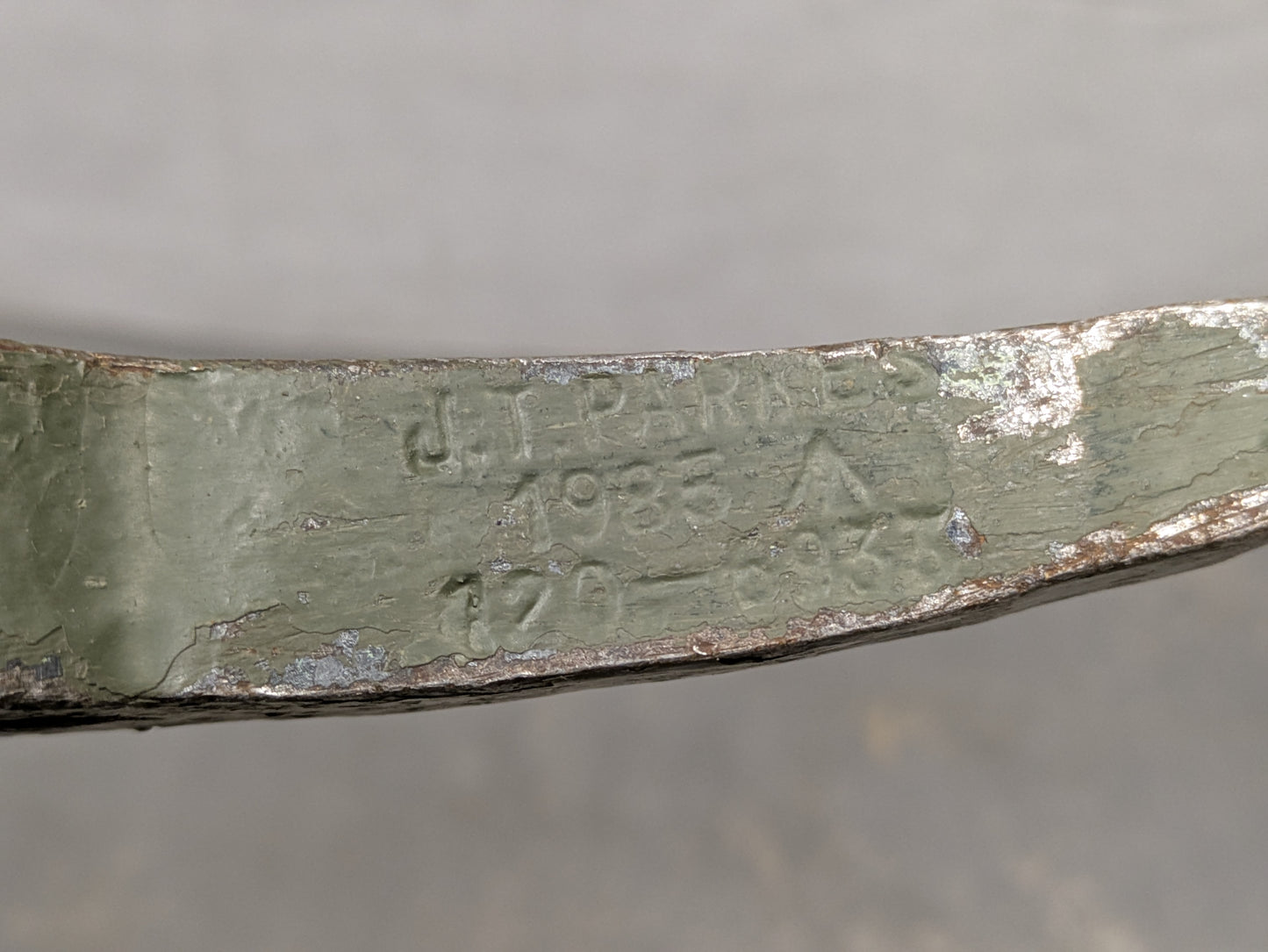 J.T. Parkes Infantry Short Pick Axe - Dated 1985