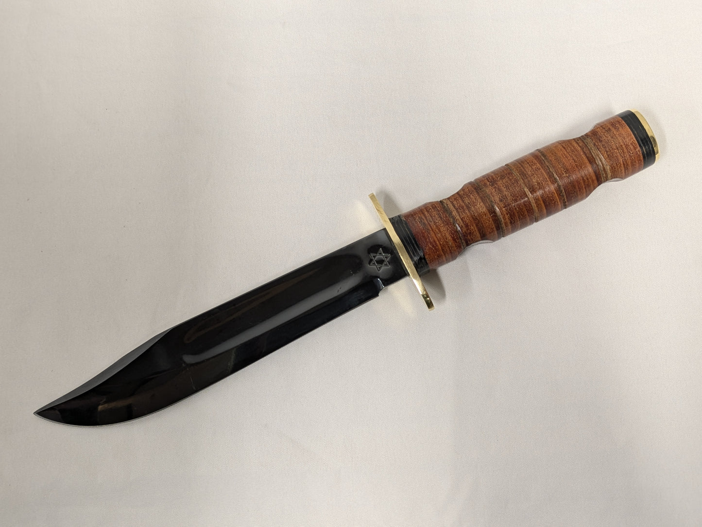 John Nowill & Sons Leather Handle Israeli Army Commando Knife with Sheath