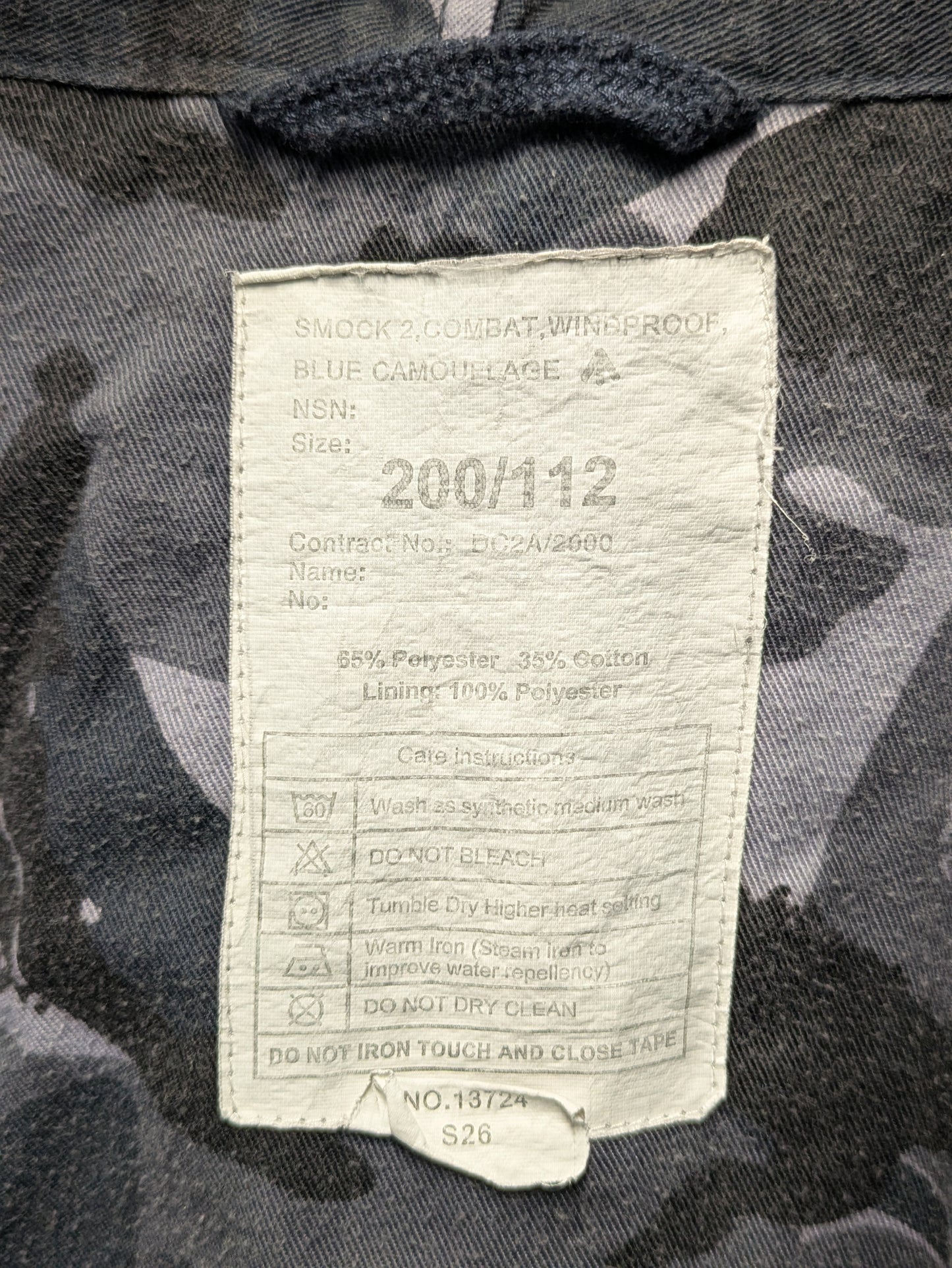 British Army OPFOR Blue DPM Camo Windproof Combat Smock 2 Jacket - 200/112