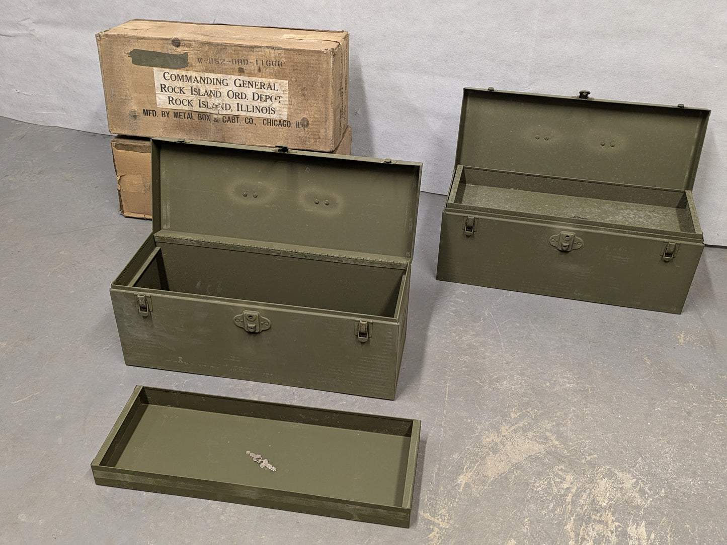 US Military M6 Lockable Portable MBC Tool Box - World War II - Dated 1942