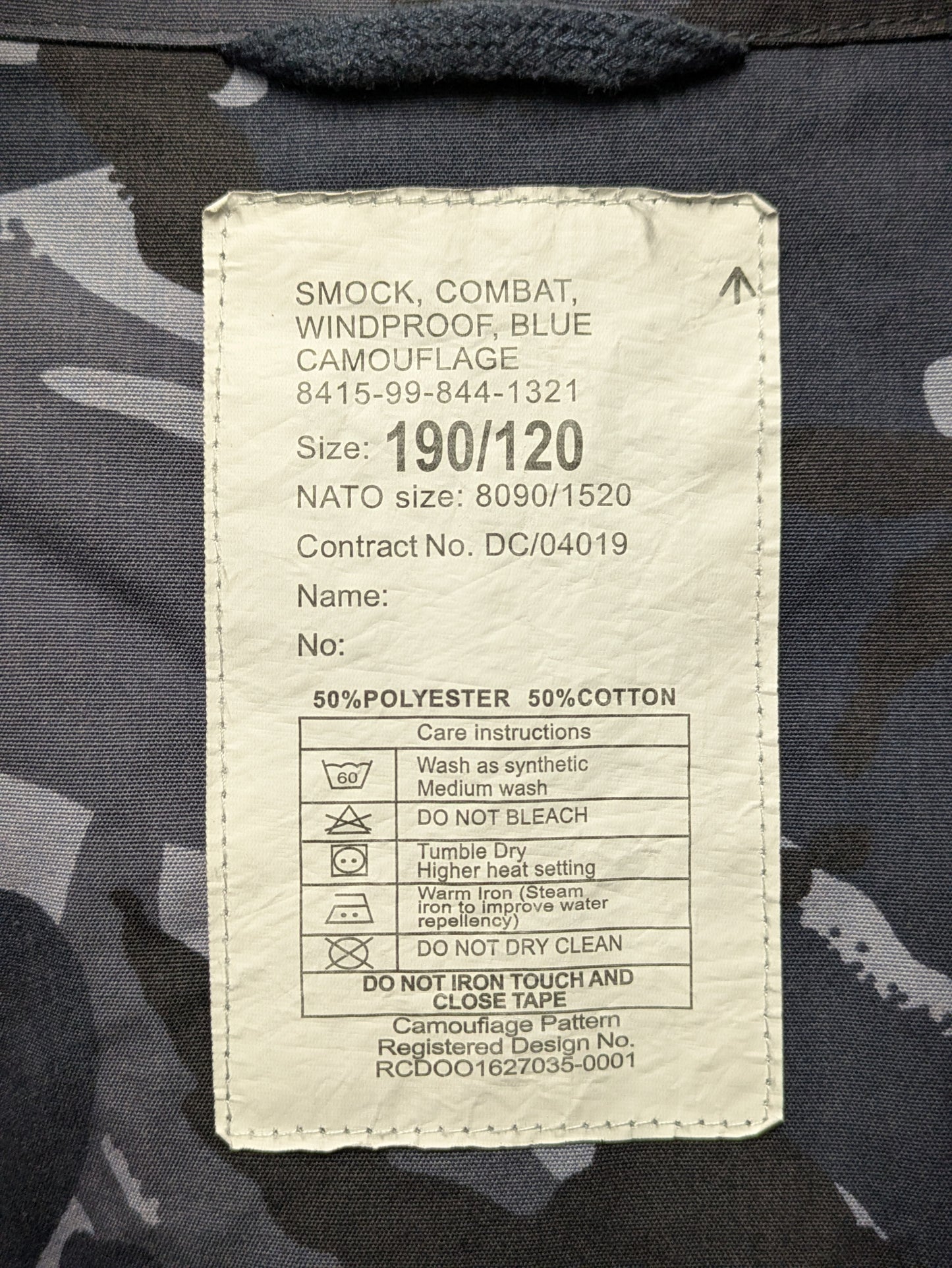 British Army OPFOR Blue DPM Camo Windproof Combat Smock Jacket - 190/120