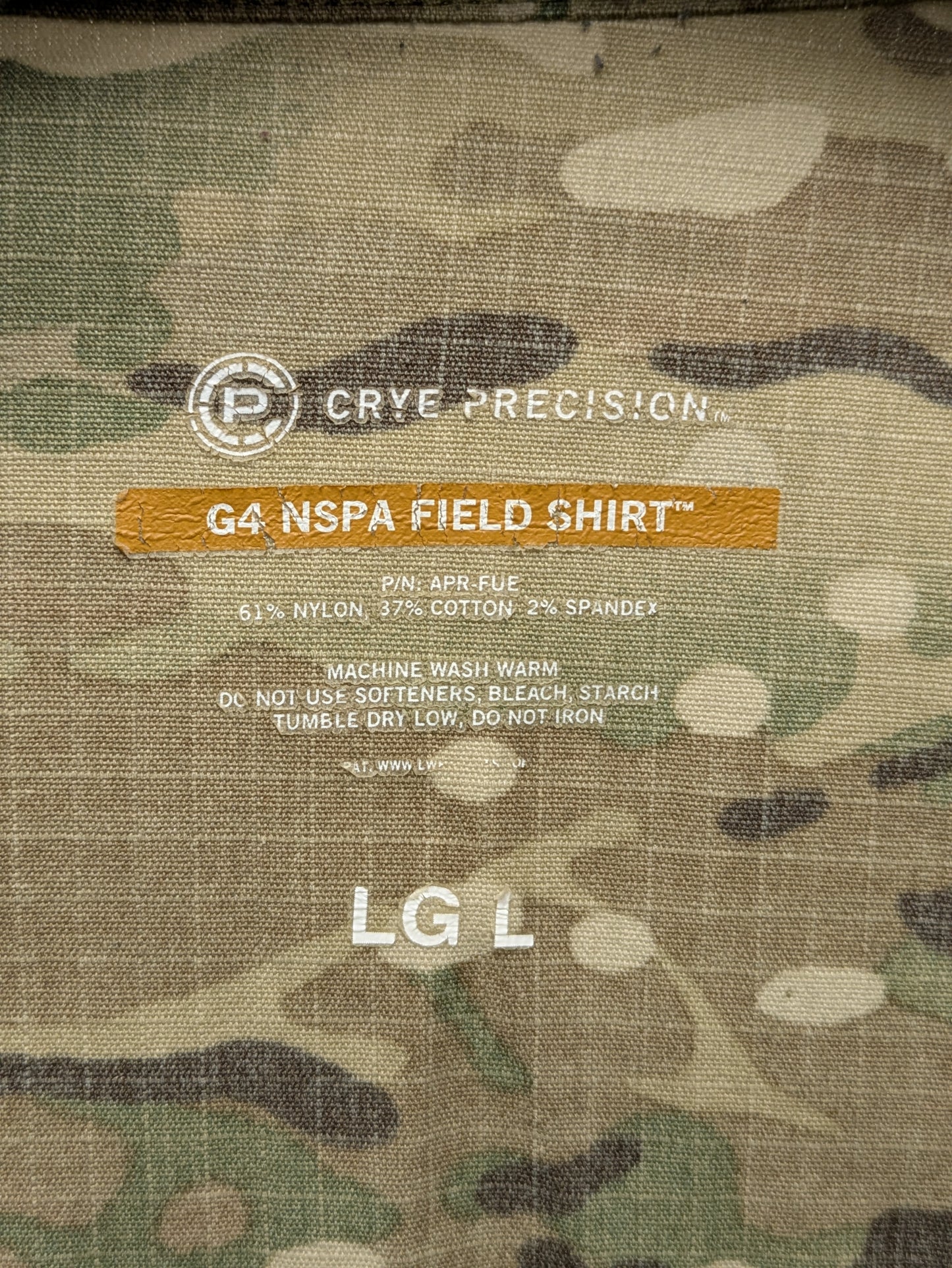 Crye Precision Multicam NSPA G4 Field Shirt - Large Long LG L