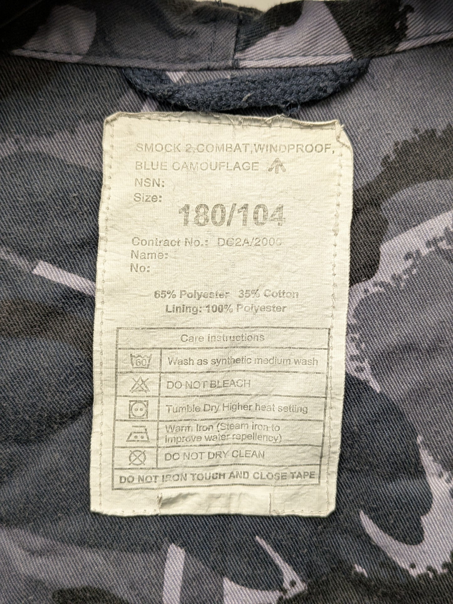 British Army OPFOR Blue DPM Camo Windproof Combat Smock 2 Jacket - 180/104