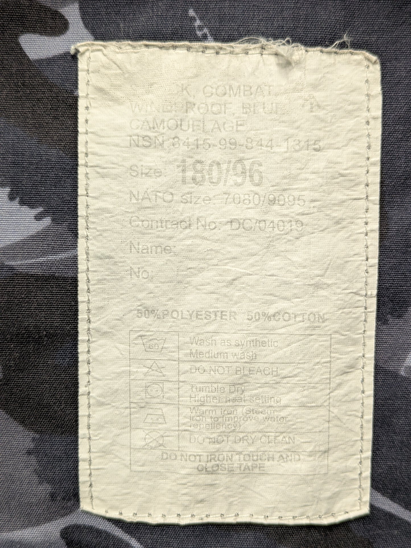 British Army OPFOR Blue DPM Camo Windproof Combat Smock Jacket - 180/96