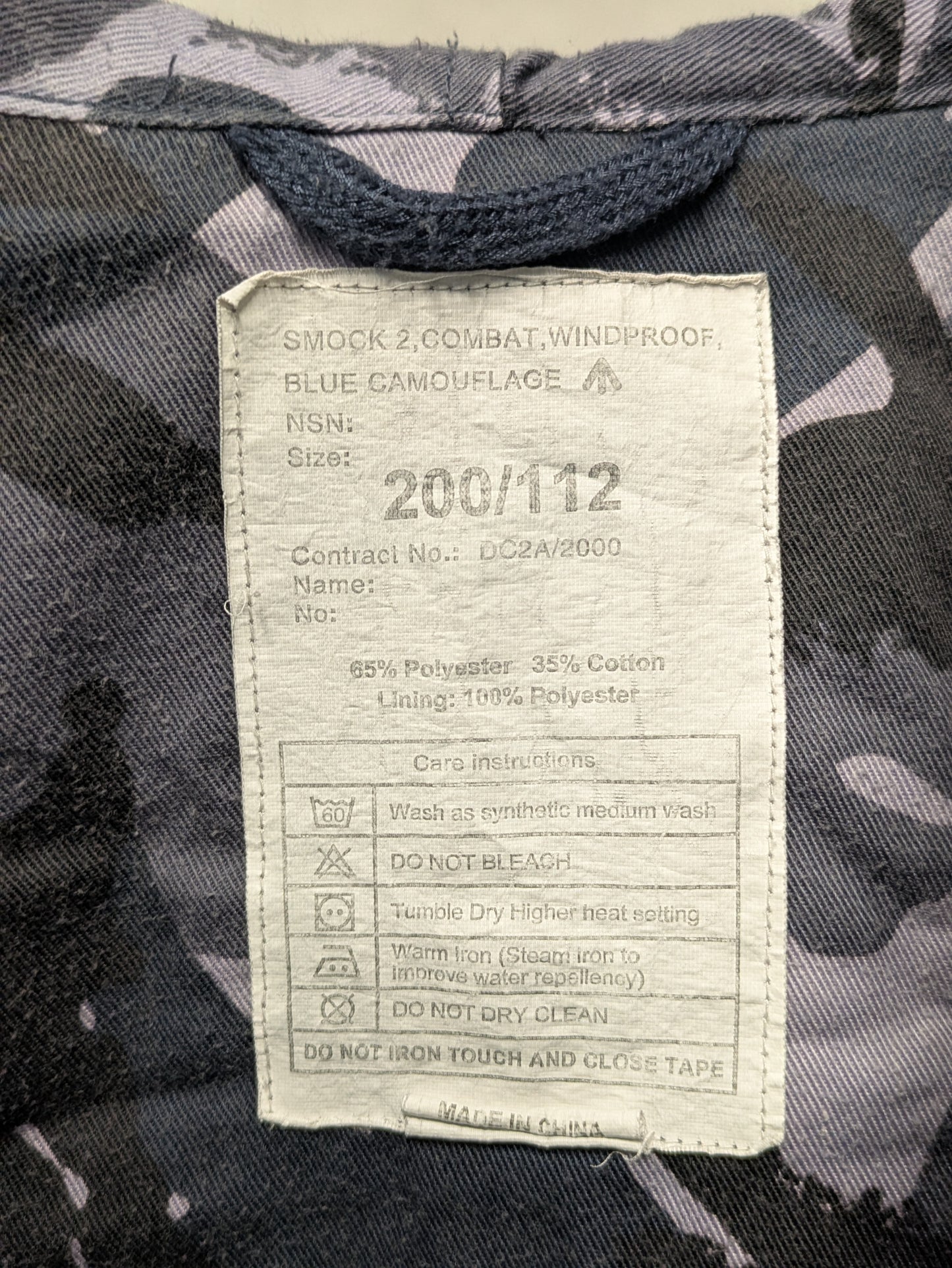British Army OPFOR Blue DPM Camo Windproof Combat Smock 2 Jacket - 200/112