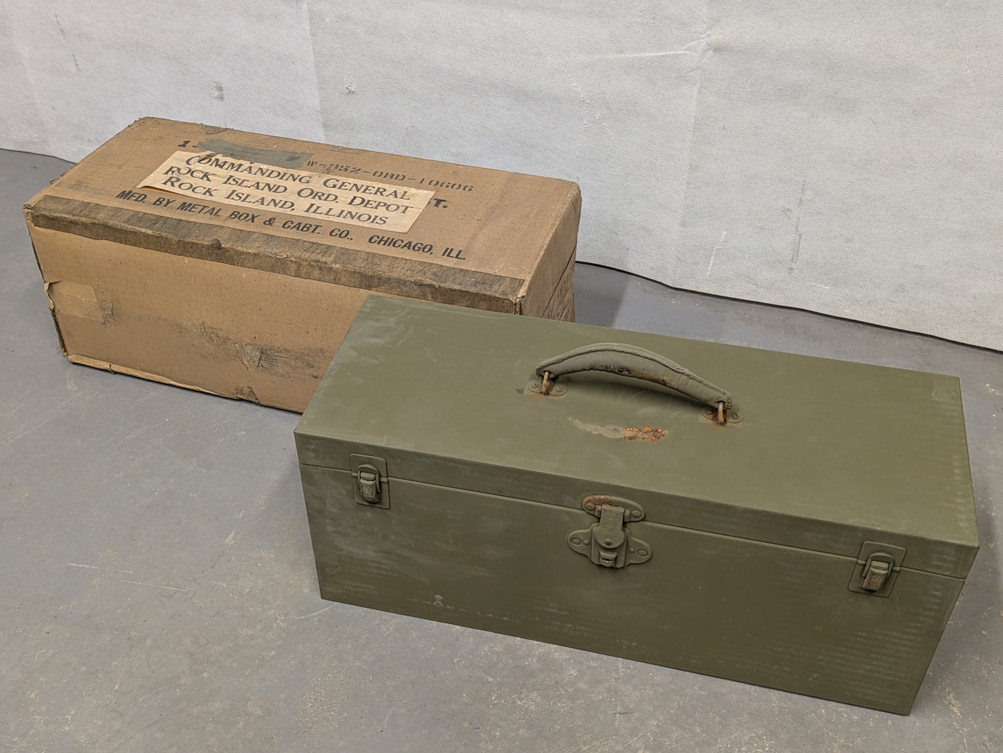 US Military M6 Lockable Portable MBC Tool Box - World War II - Dated 1942