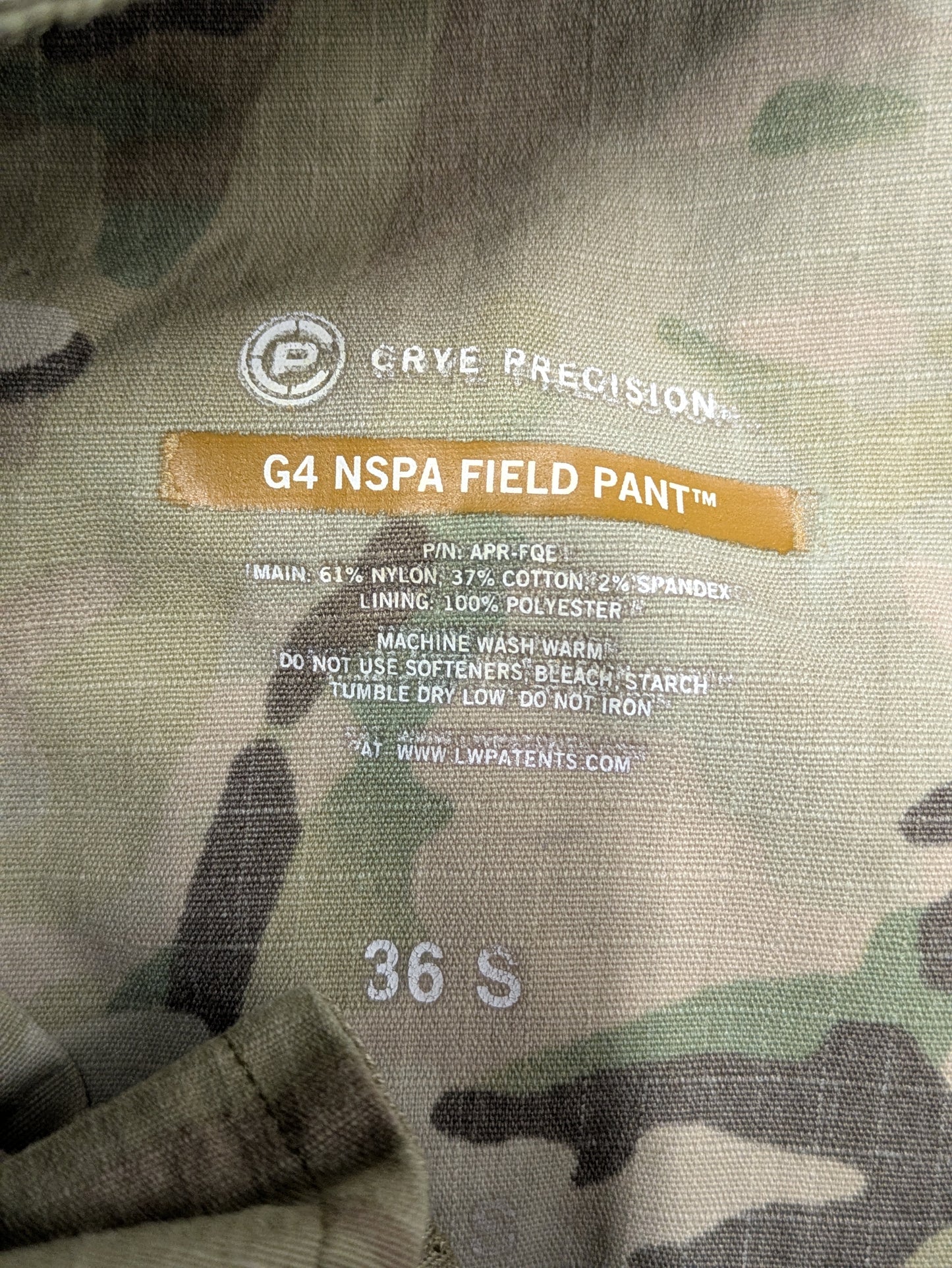 Crye Precision Multicam NSPA G4 Field Trousers - 36 Short 36S