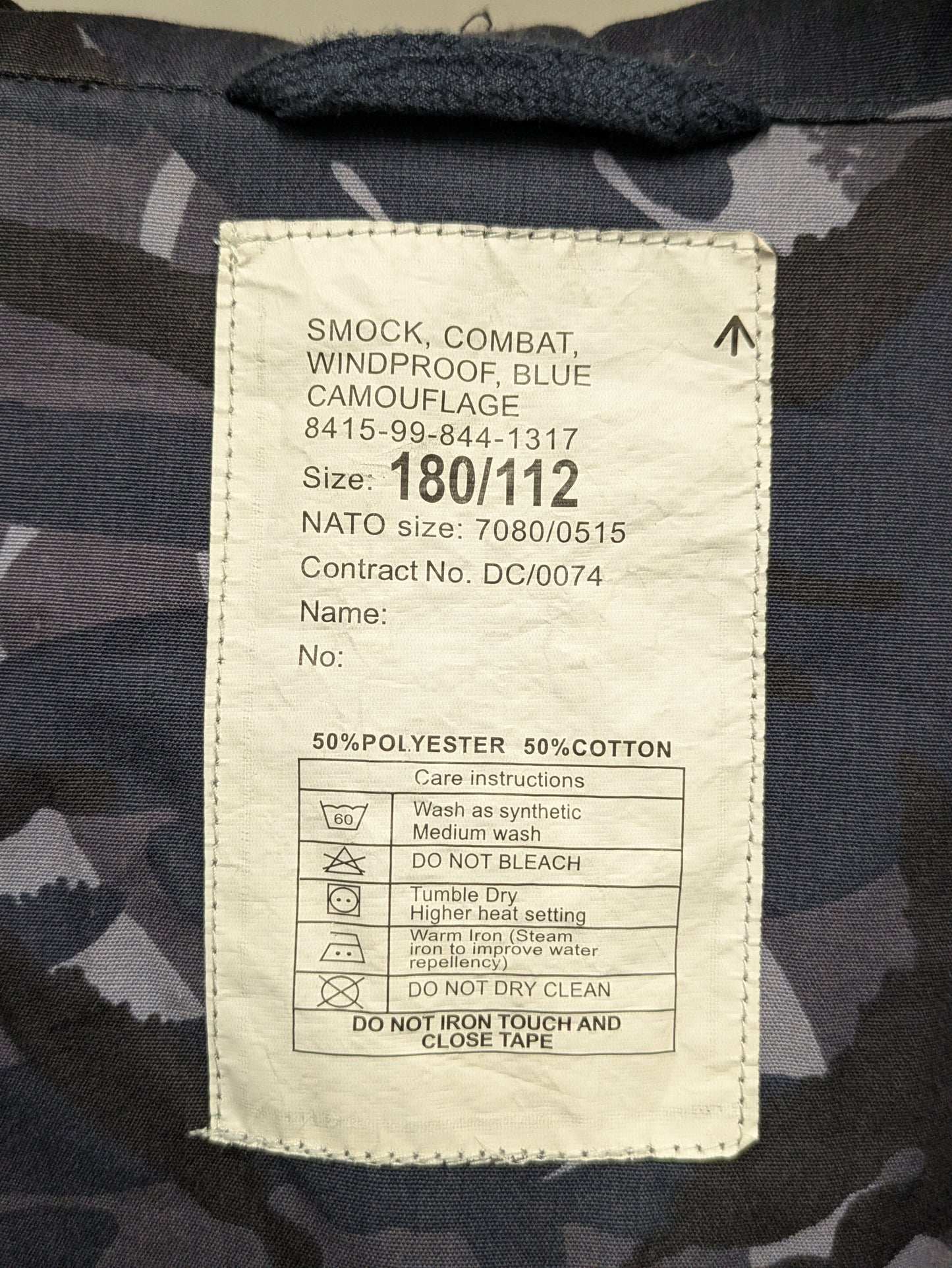 British Army OPFOR Blue DPM Camo Windproof Combat Smock Jacket - 180/112