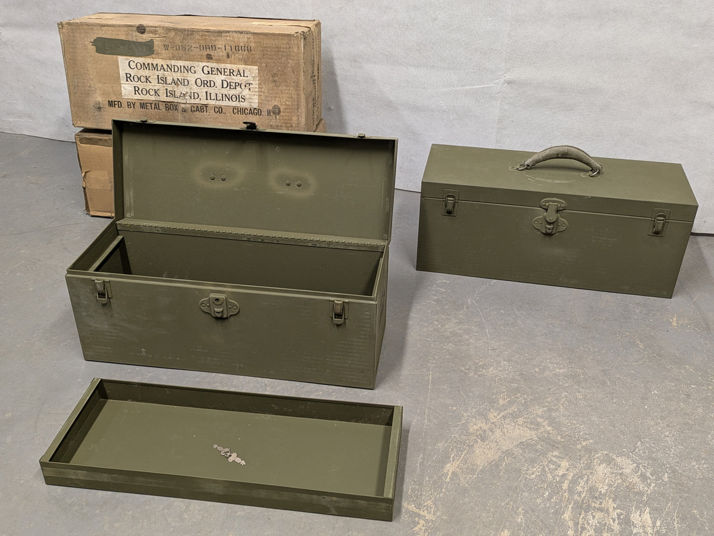 US Military M6 Lockable Portable MBC Tool Box - World War II - Dated 1942