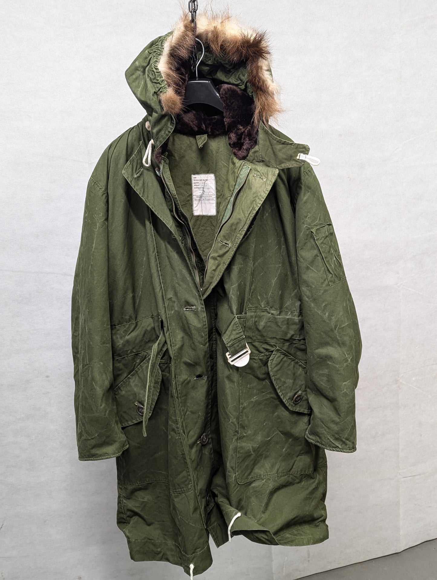 British Army 1951 Pattern Green Ventile Parka Jacket Coat - Size 8