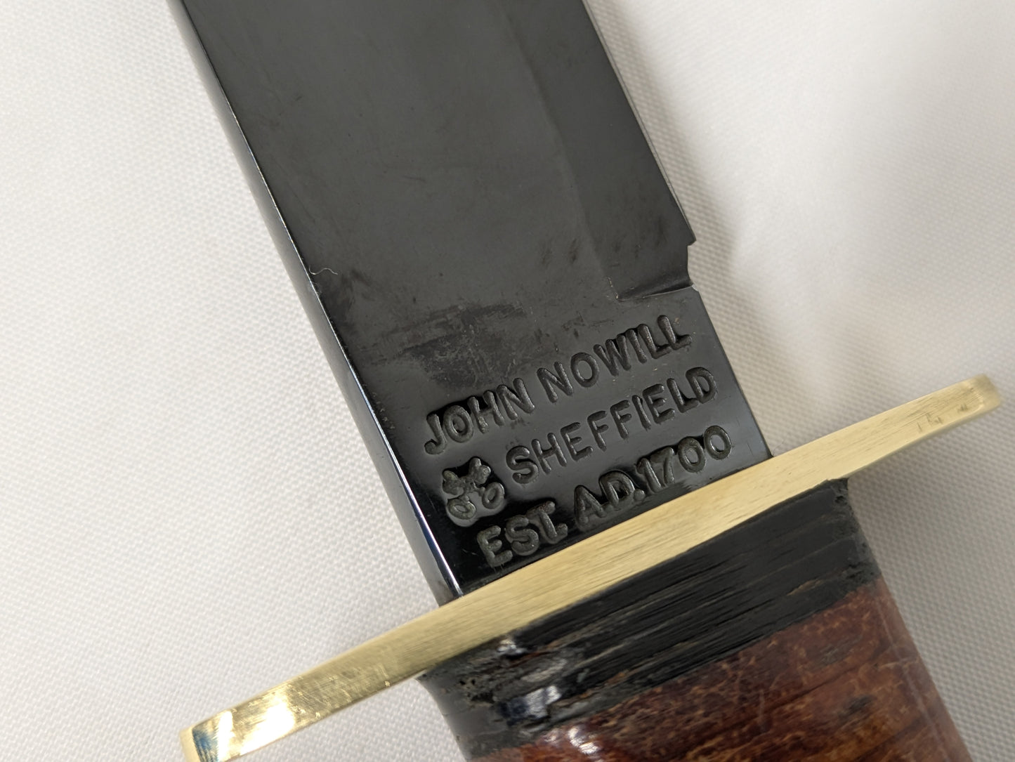 John Nowill & Sons Leather Handle Israeli Army Commando Knife with Sheath