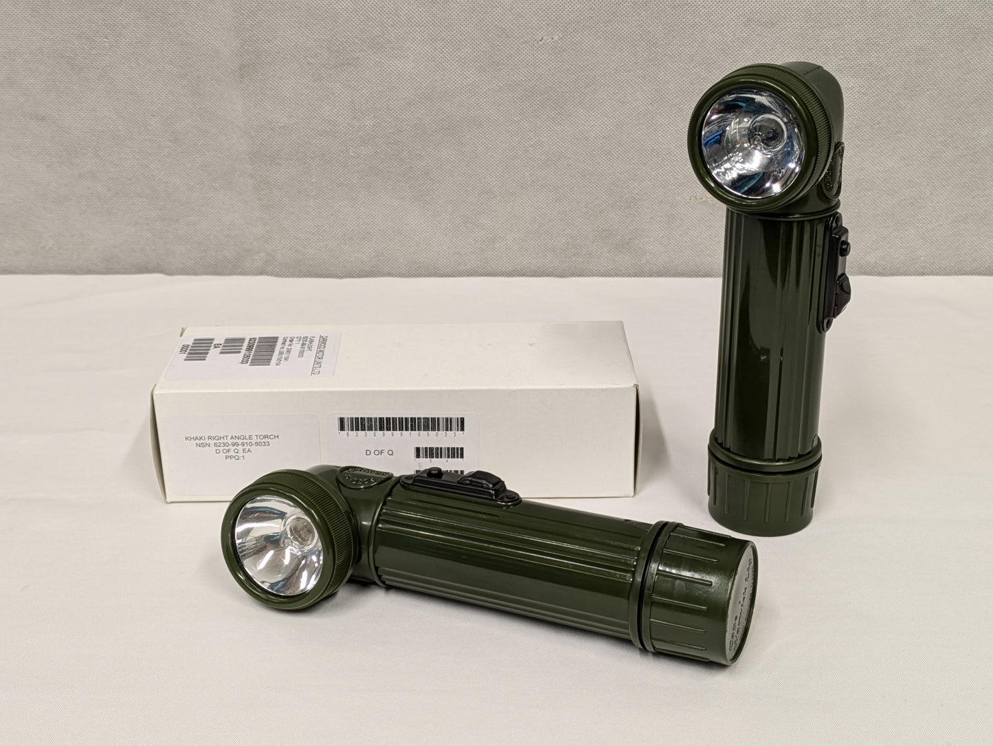 British Army Green Right Angle Flashlight Torch
