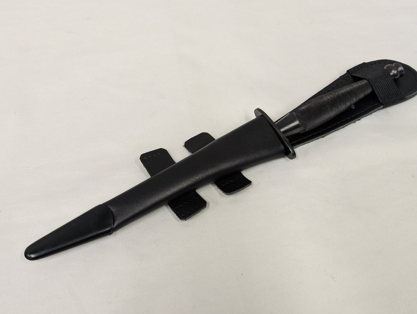 John Nowill & Sons Fairbairn Sykes Black Commando Knife 2nd Pattern with Leg Sheath