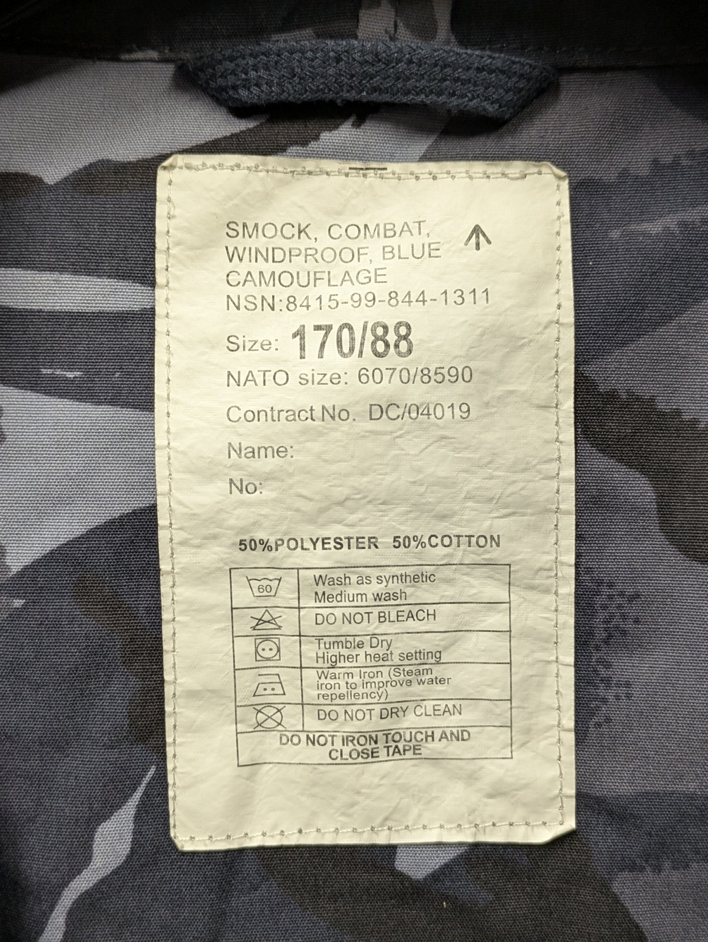 British Army OPFOR Blue DPM Camo Windproof Combat Smock Jacket - 170/88