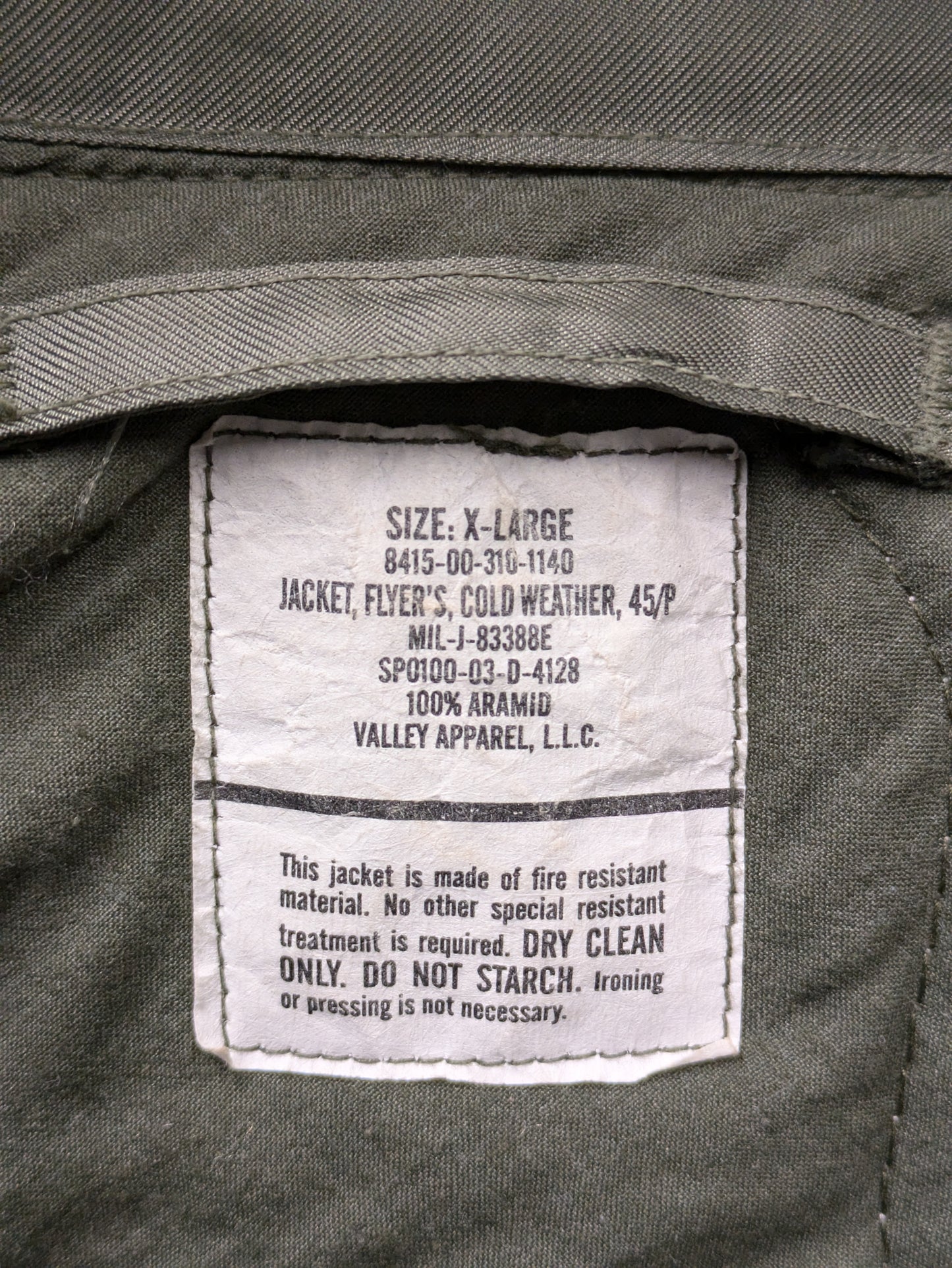 US Airforce CWU 45/P Cold Weather Flyers Bomber Jacket Size X Large