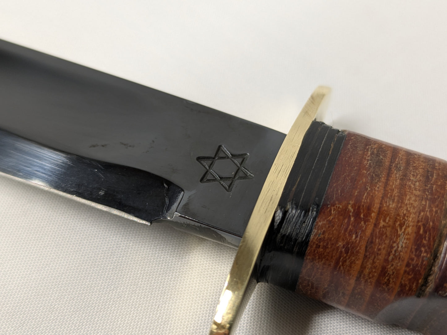 John Nowill & Sons Leather Handle Israeli Army Commando Knife with Sheath