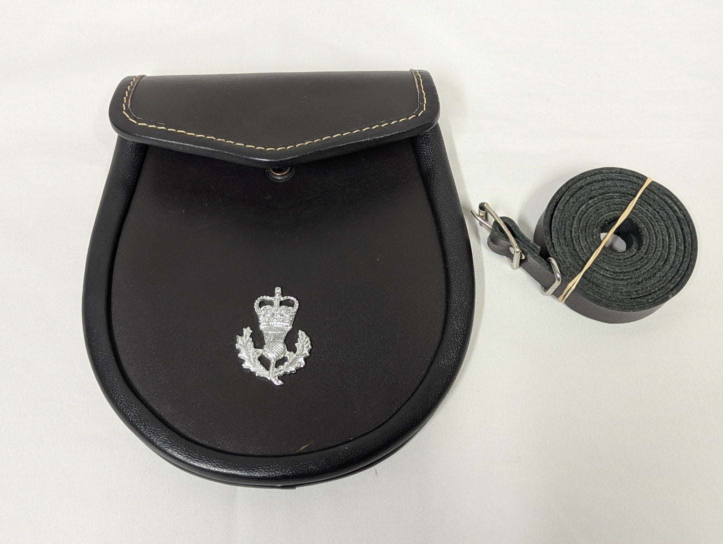 Royal Regiment of Scotland Leather Sporran Purse with Belt