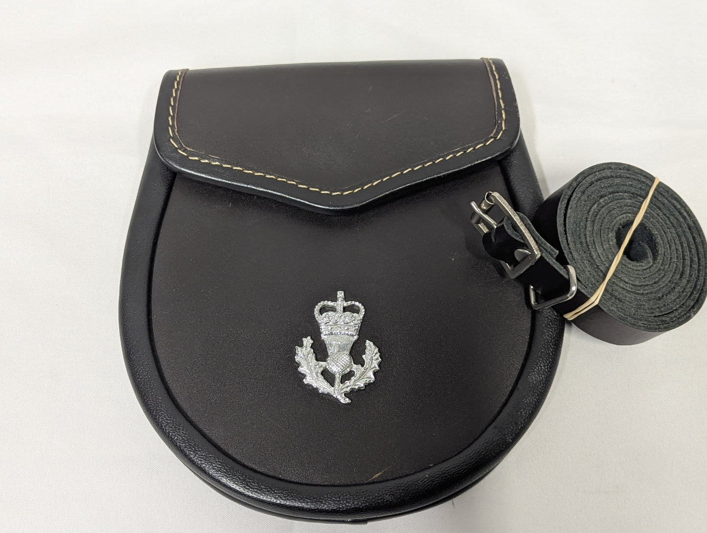Royal Regiment of Scotland Leather Sporran Purse with Belt