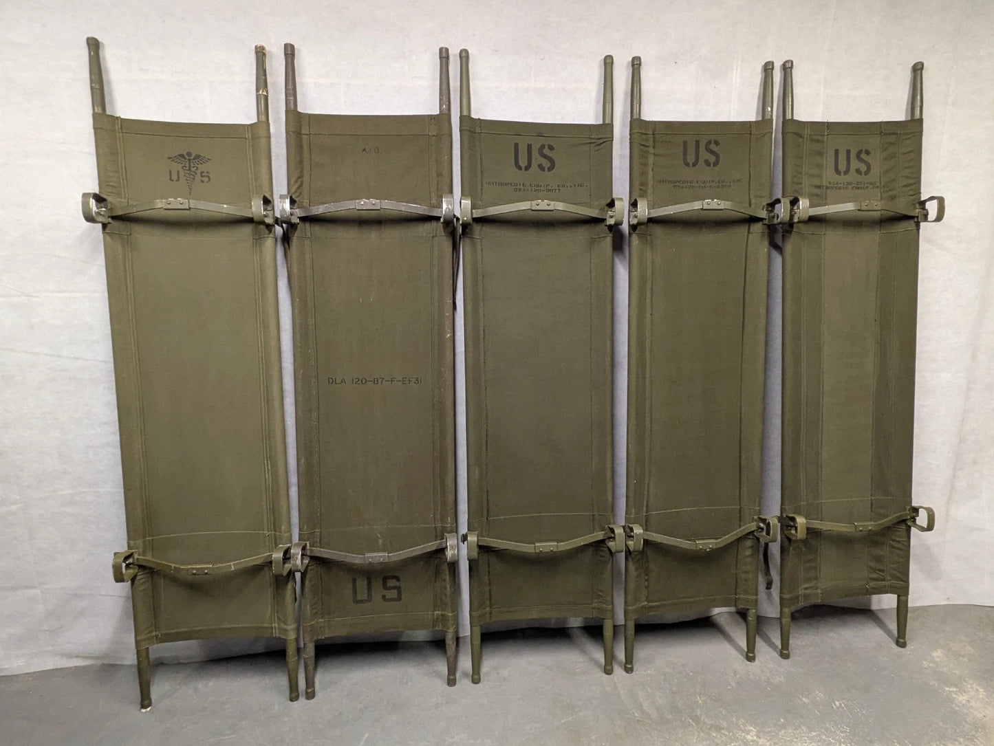 US Army Heavy Duty Folding Wooden Stretcher