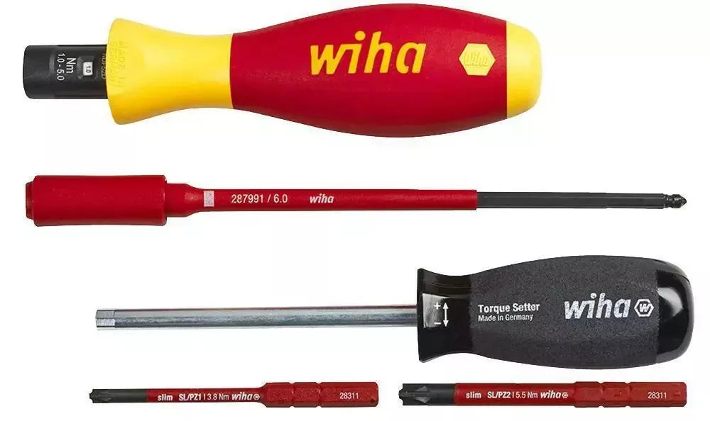 Wiha 5 Piece Torque VDE Insulated Slim Pozidrive Terminal Screwdriver Set 38074