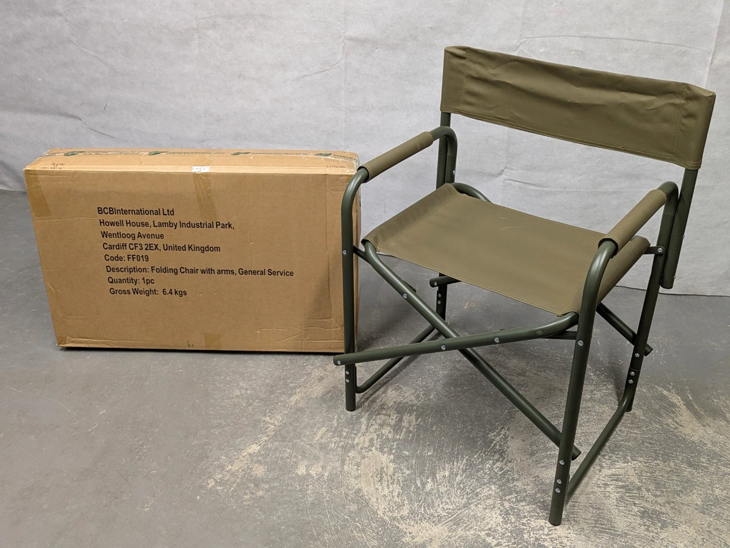 British Army Folding Canvas Recreational Directors Field Chair - NEW