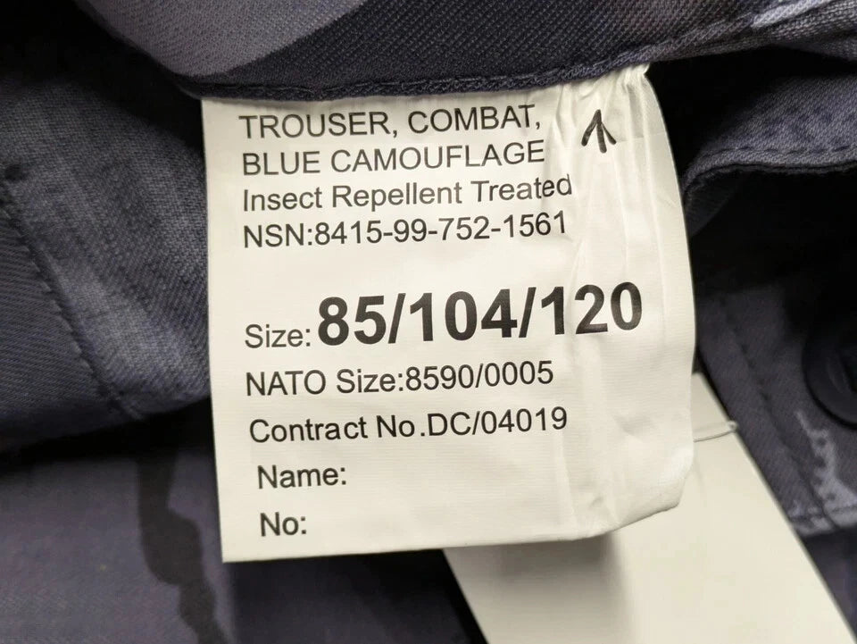 British Army OPFOR Blue DPM Camo Combat Trousers - NEW
