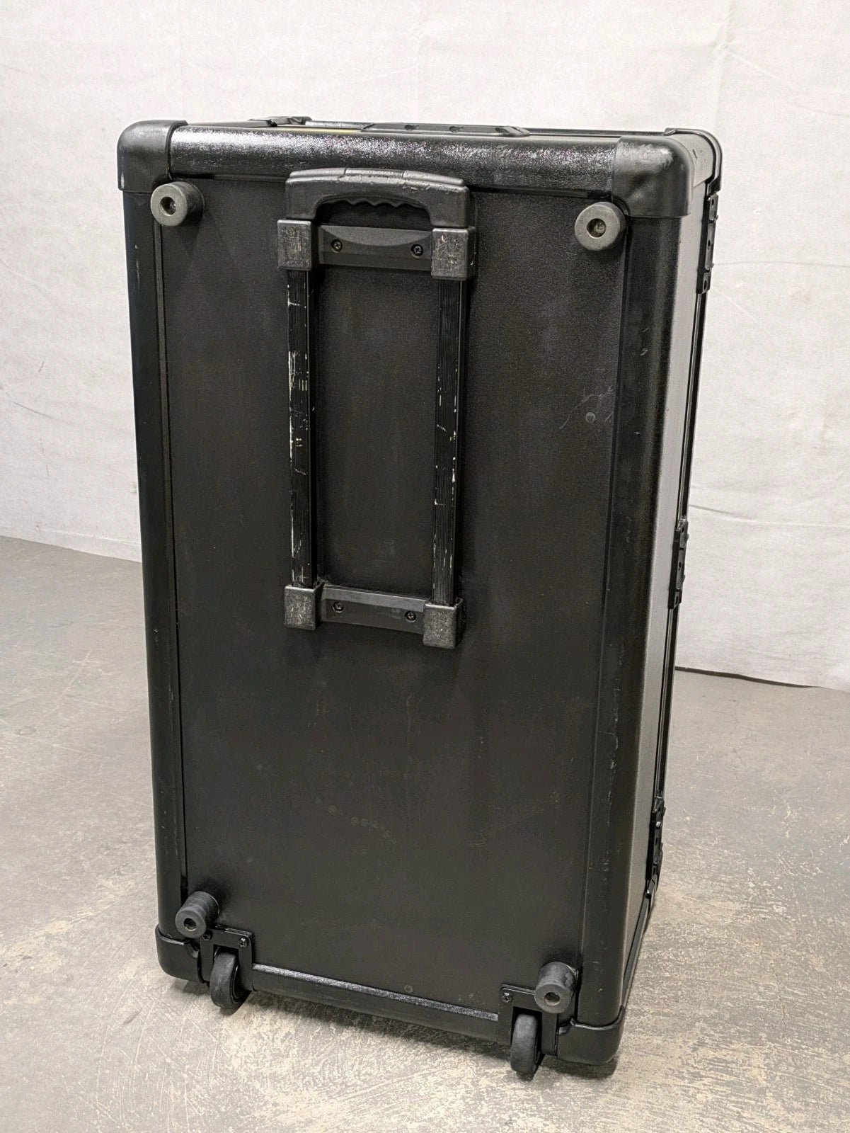 Black Storage Flight Equipment Lockable Wheeled Tote Case Box