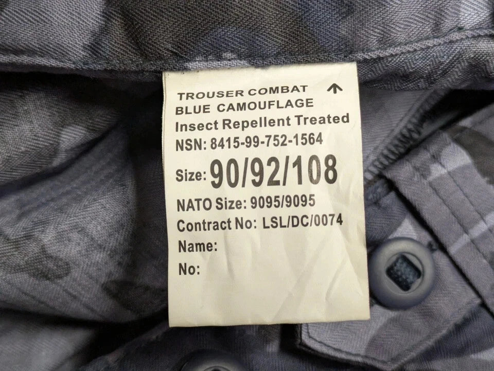 British Army OPFOR Blue DPM Camo Combat Trousers - NEW