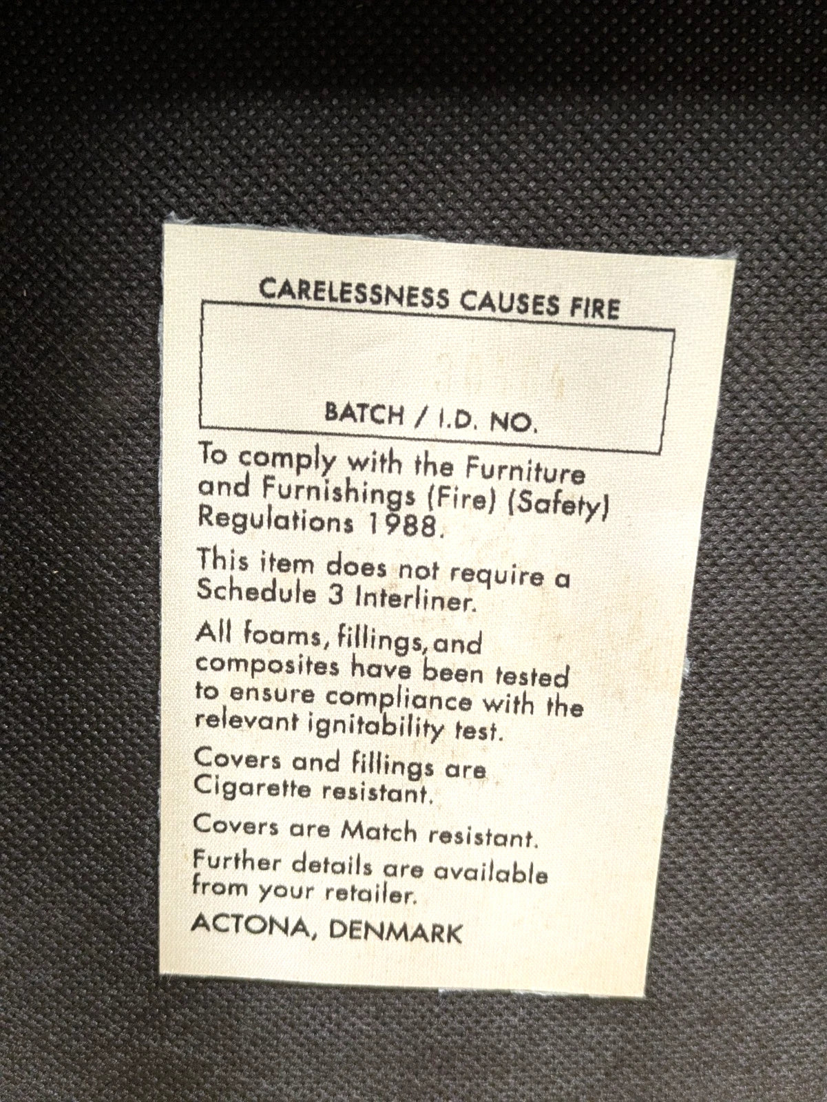 Set of 6 Actona Danish High Back Wooden Dining Chairs Union Jack c.1980/90's