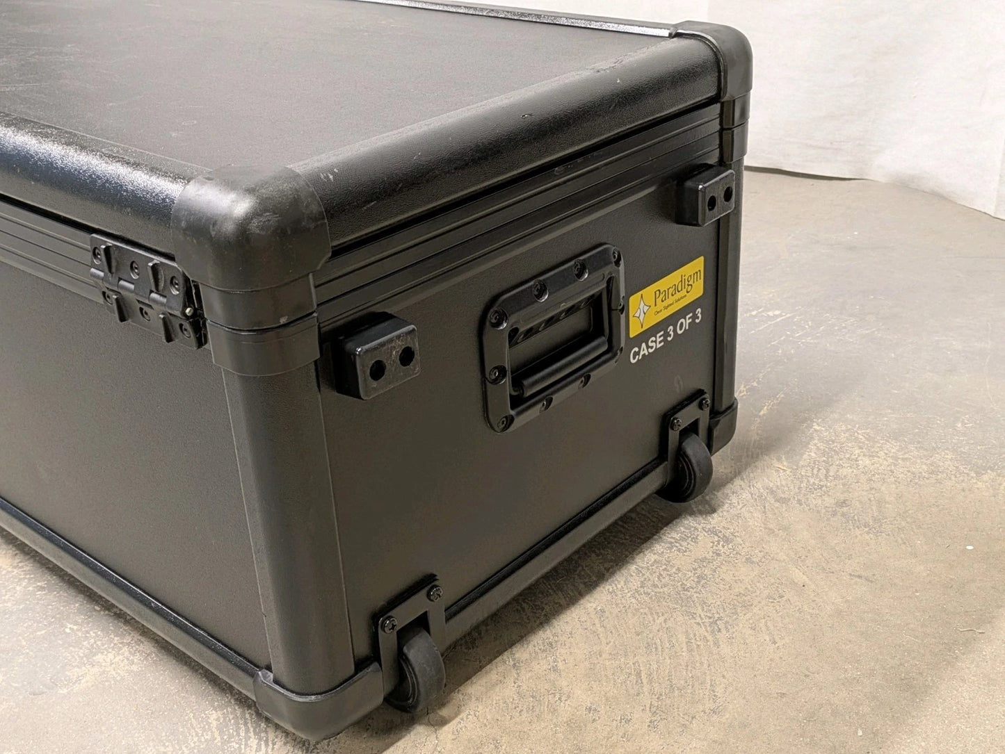 Black Storage Flight Equipment Lockable Wheeled Tote Case Box