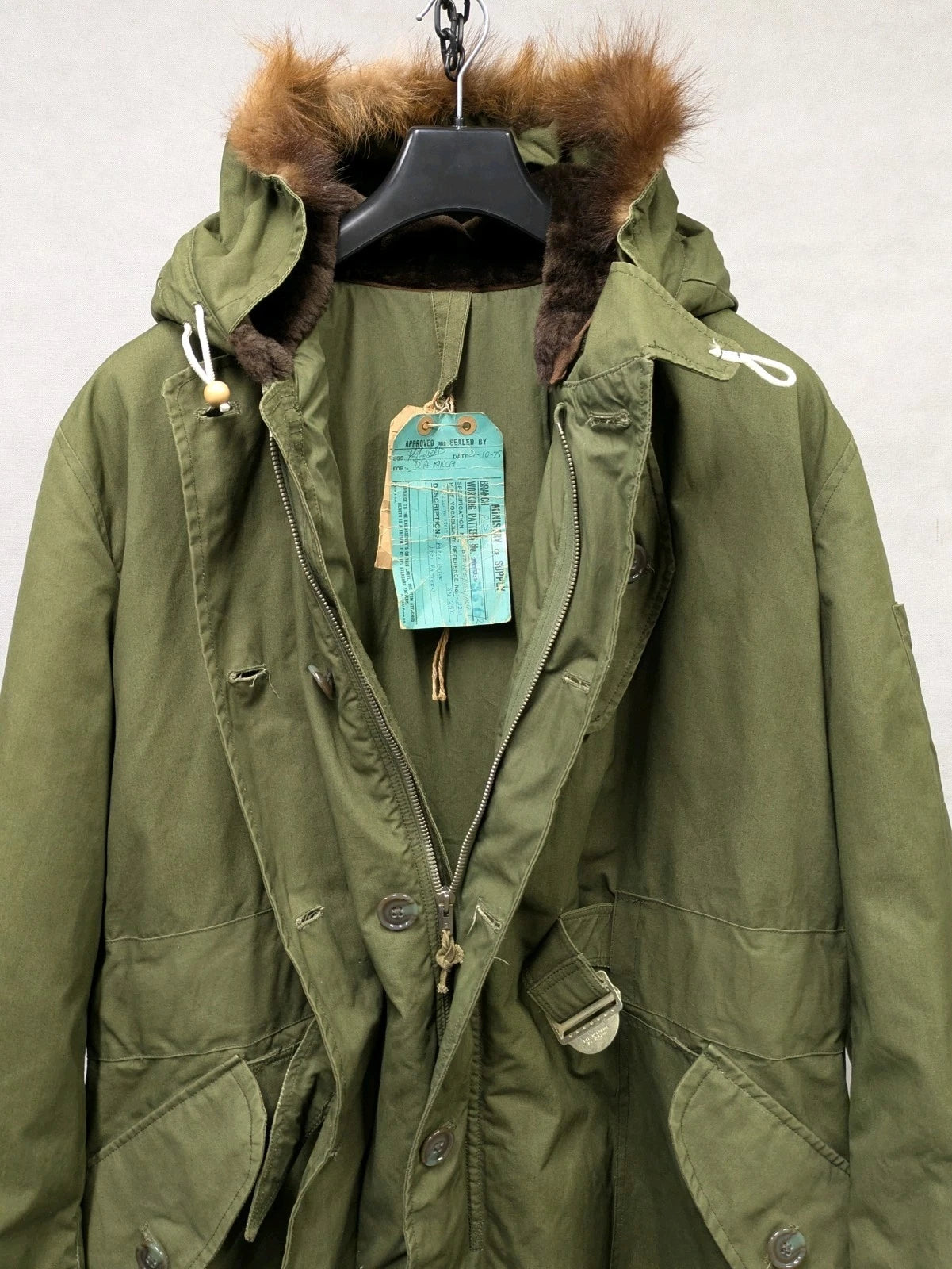 British Army 1951 Pattern Green Ventile Parka Jacket Coat Sealed Pattern - Size 8