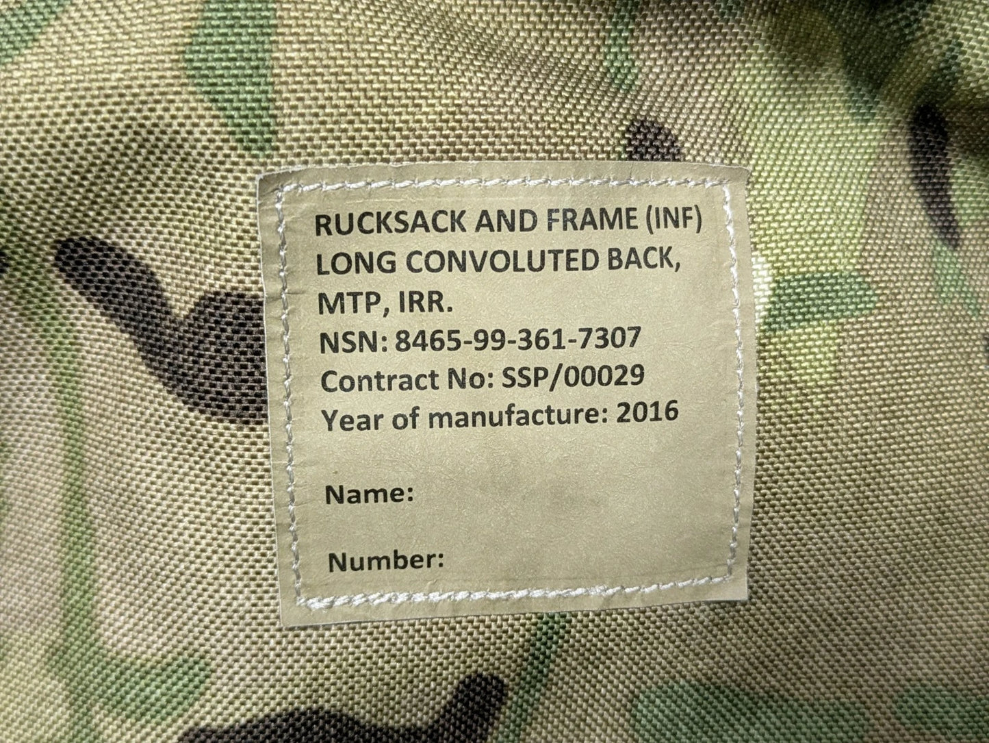 British Army MTP Camo Long Back 120L Bergen Rucksack with Side Pockets