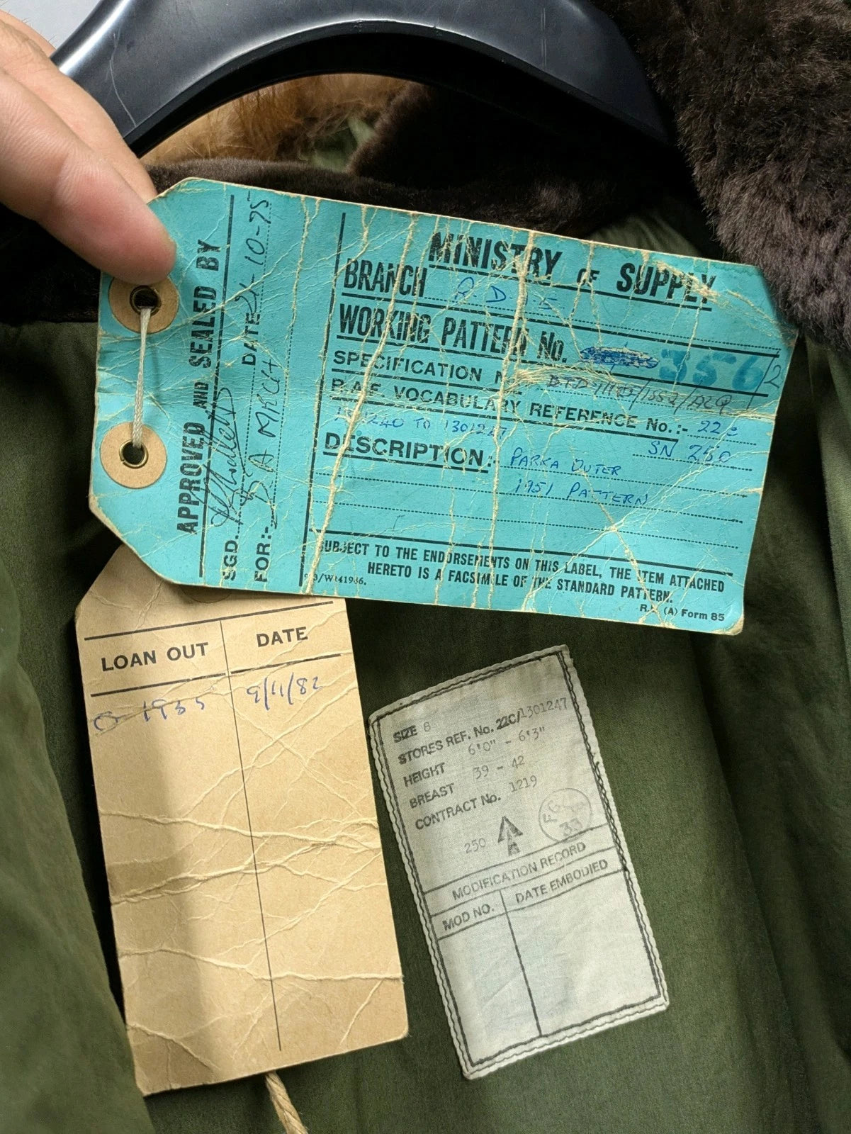 British Army 1951 Pattern Green Ventile Parka Jacket Coat Sealed Pattern - Size 8