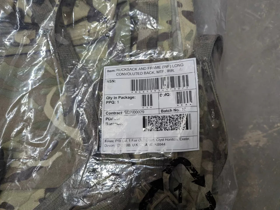 British Army MTP Camo Long Back 90L Bergen Rucksack - NEW