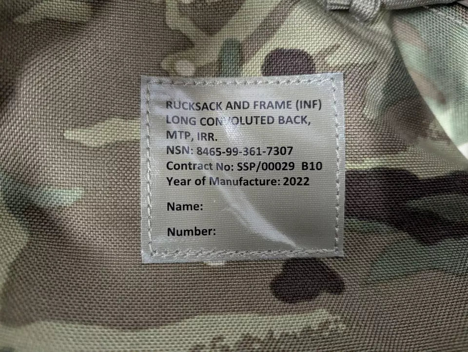 British Army MTP Camo Long Back 90L Bergen Rucksack - NEW