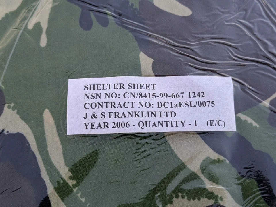 DPM Camo Basha Ground Sheet Waterproof Shelter Cover - NEW