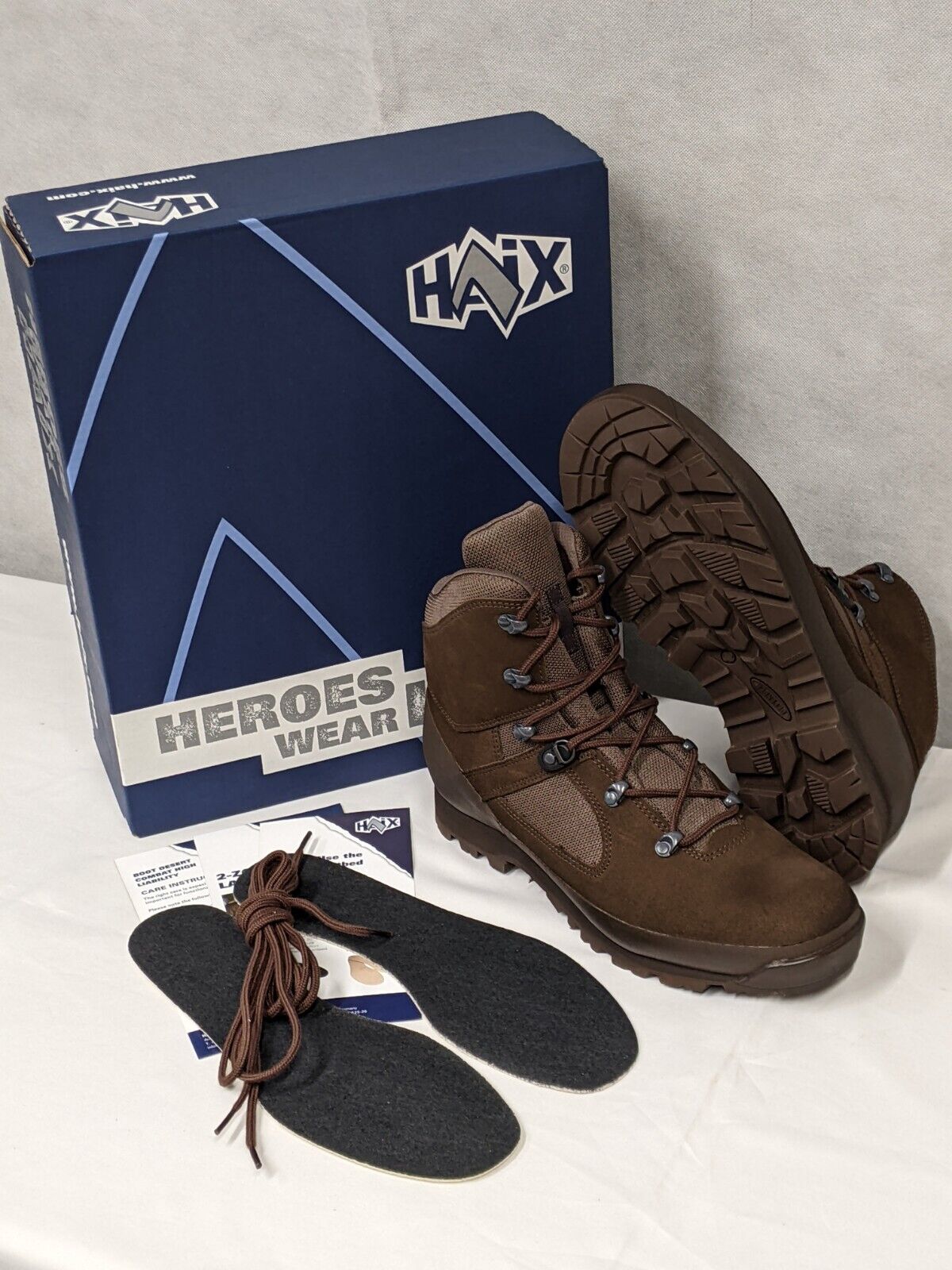 BRITISH ARMY HAIX DESERT BROWN COMBAT HIGH LIABILITY BOOTS NEW IN BOX - Foto 10