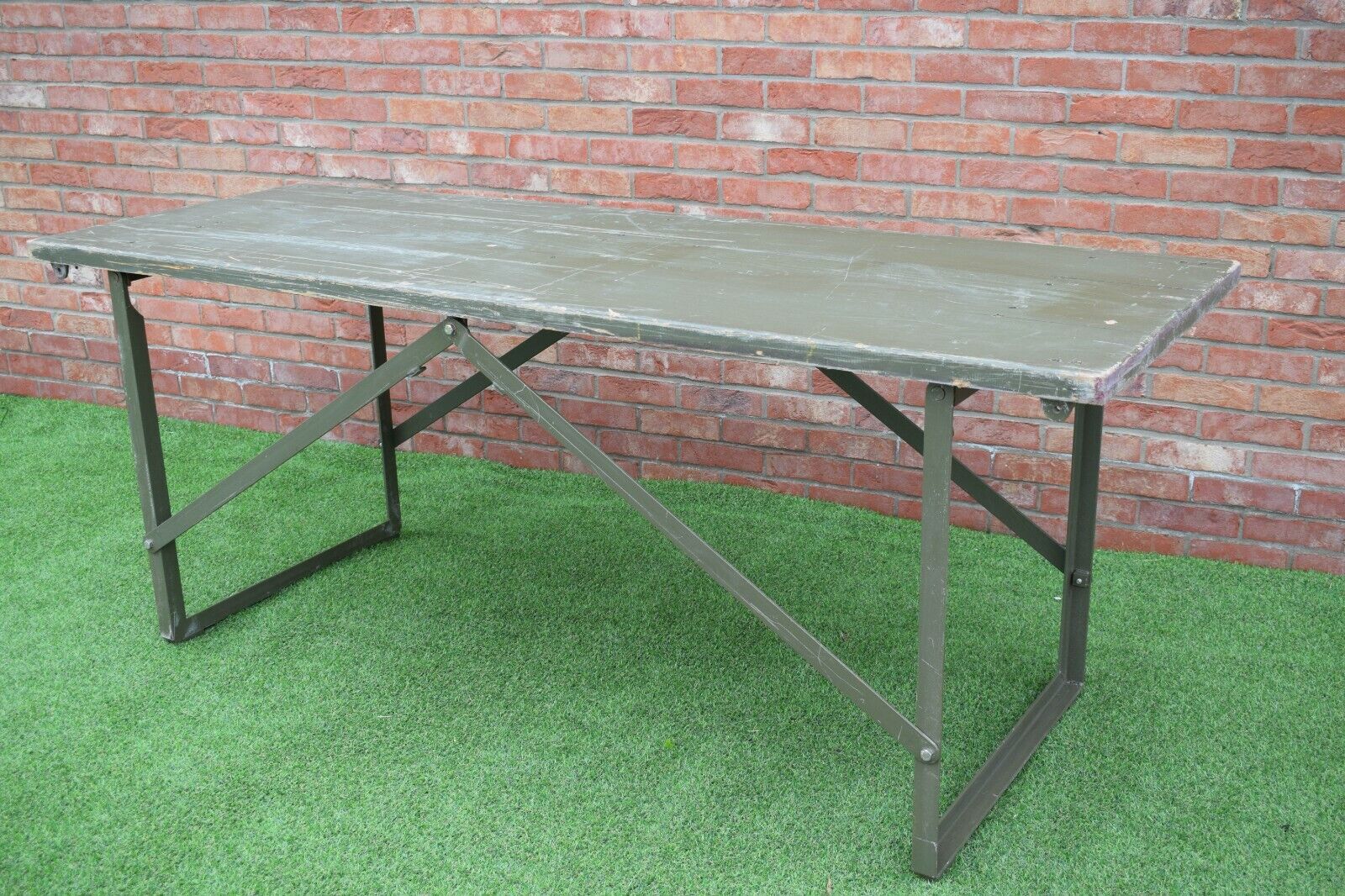 British Army Military Wooden Trestle Folding Table Rustic Bench | HOS ...