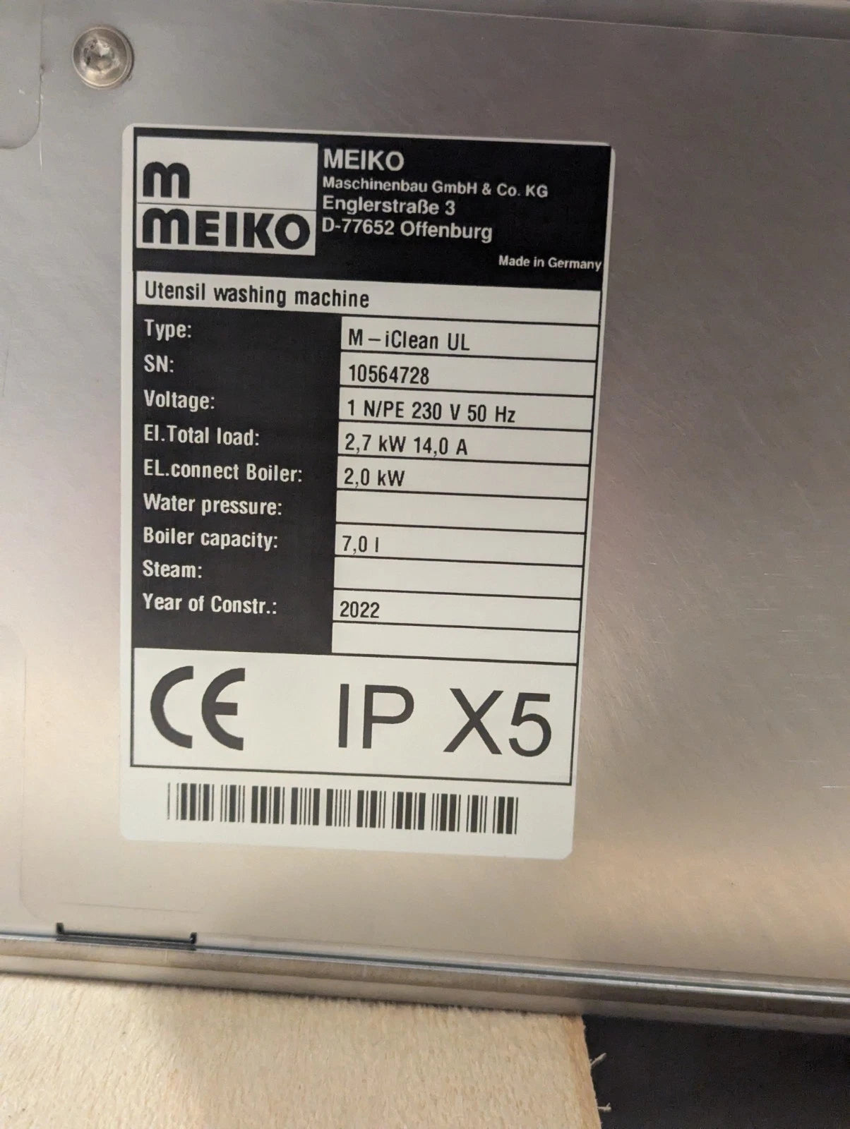 Meiko M-iClean UL Undercounter Front Loading Dishwasher Commercial Catering