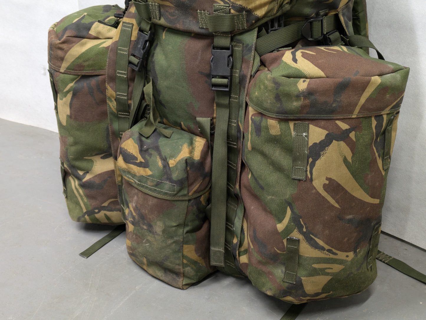 British Army DPM Camo Long Back 100L Bergen Rucksack with Side Pockets