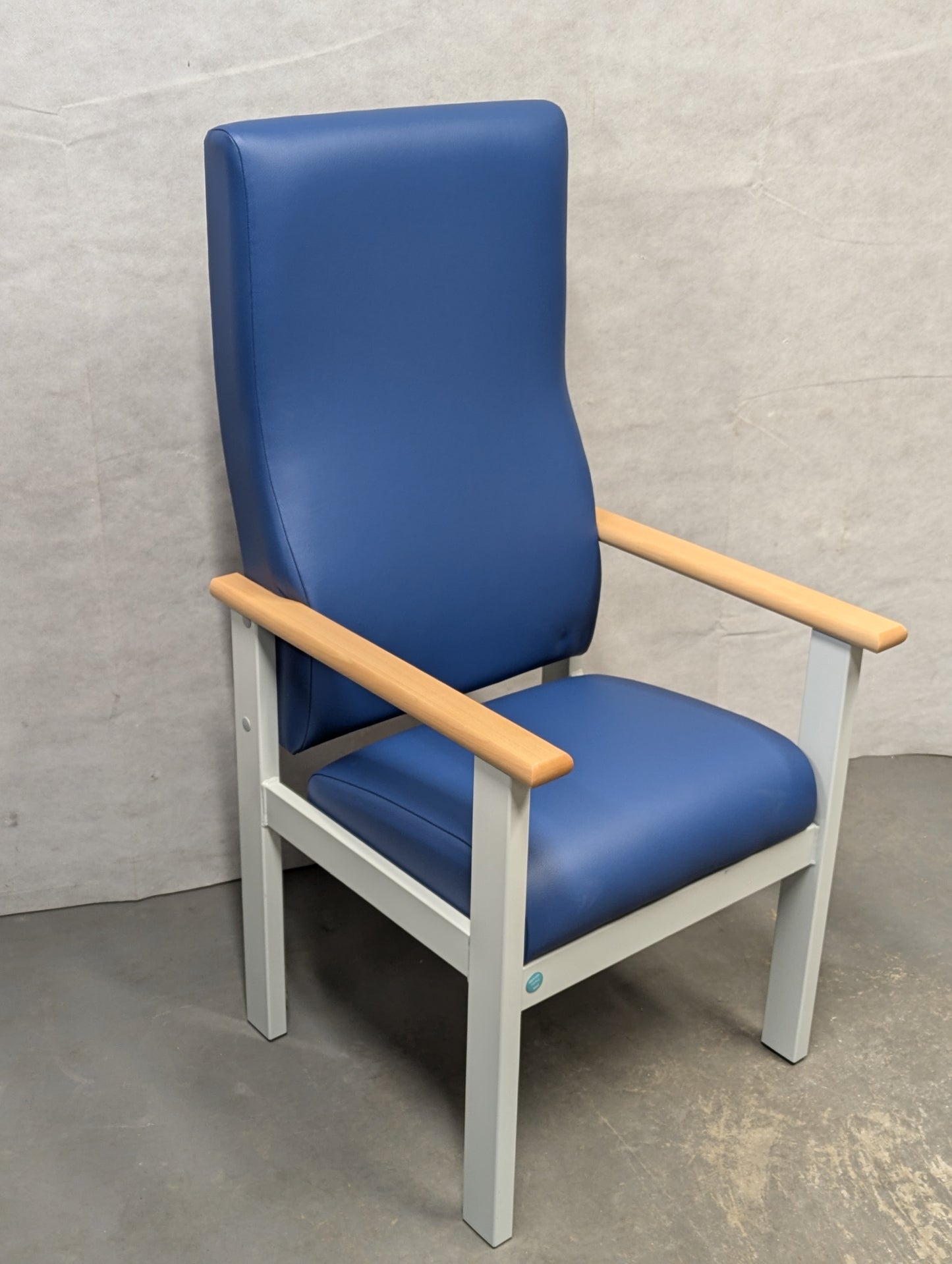 Teal Health Care 930 High Back Metal Frame Patient Chair with Housekeeping Wheels