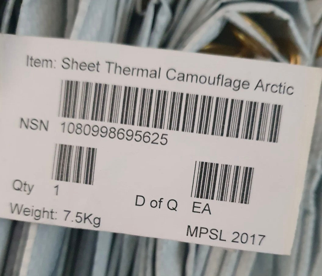 Thermal Arctic Camouflage Tarpaulin Sheet 12m x 2m