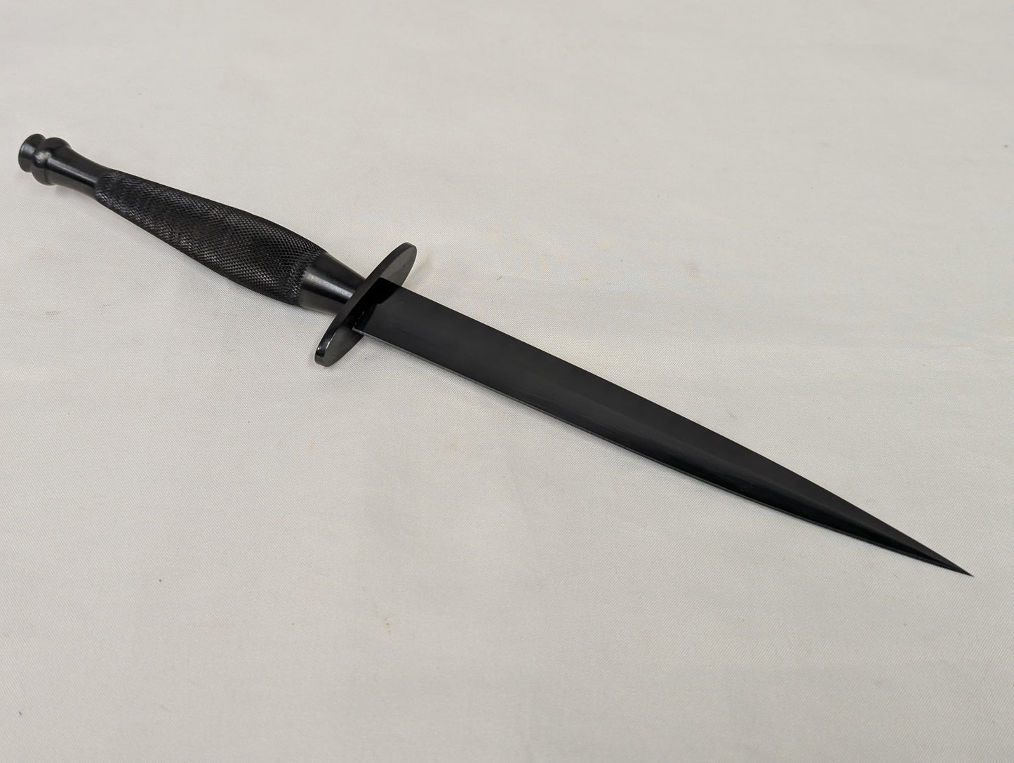 John Nowill & Sons Fairbairn Sykes Black Commando Knife 2nd Pattern with Leg Sheath
