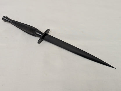 John Nowill & Sons Fairbairn Sykes Black Commando Knife 2nd Pattern with Leg Sheath