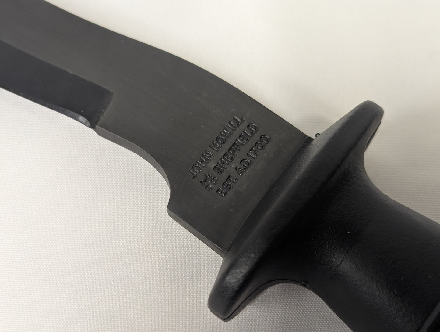 John Nowill & Sons Black Carbon Steel Jungle Knife Machete with Sheath