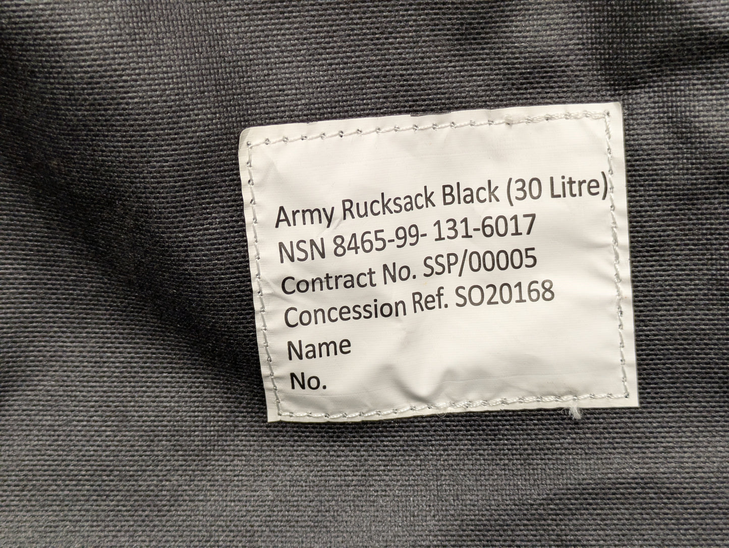 British Army Field Pack Day 30L Black Rucksack