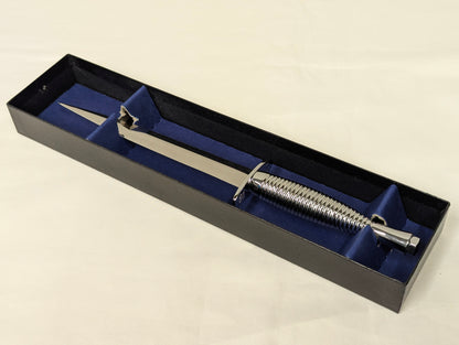 John Nowill & Sons Fairbairn Sykes Chrome Plated Handle 3rd Pattern Commando Knife with Gift Box