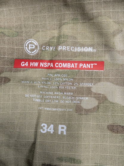 Crye Precision Multicam NSPA G4 Hot Weather Combat Trousers - 34 Regular 34R